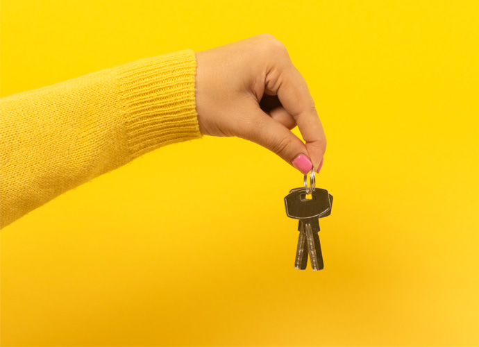 Woman hand holding keys